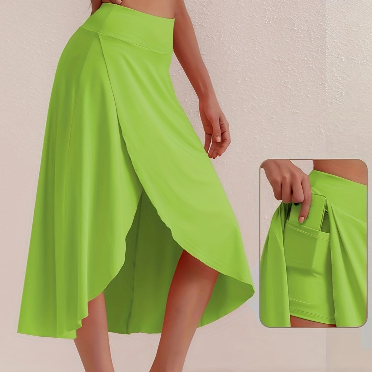 Jasminique Athletic Rok – Asymmetrische Split & Hoge Taille Pasvorm