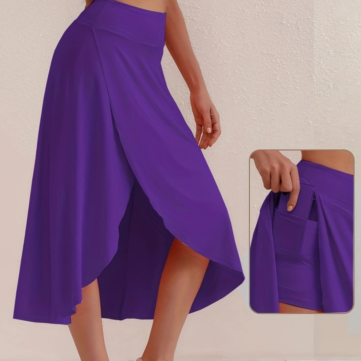 Jasminique Athletic Rok – Asymmetrische Split & Hoge Taille Pasvorm