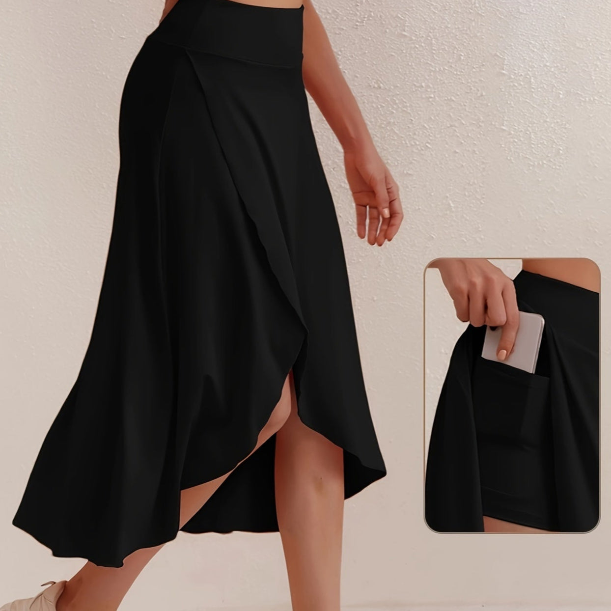 Jasminique Athletic Rok – Asymmetrische Split & Hoge Taille Pasvorm