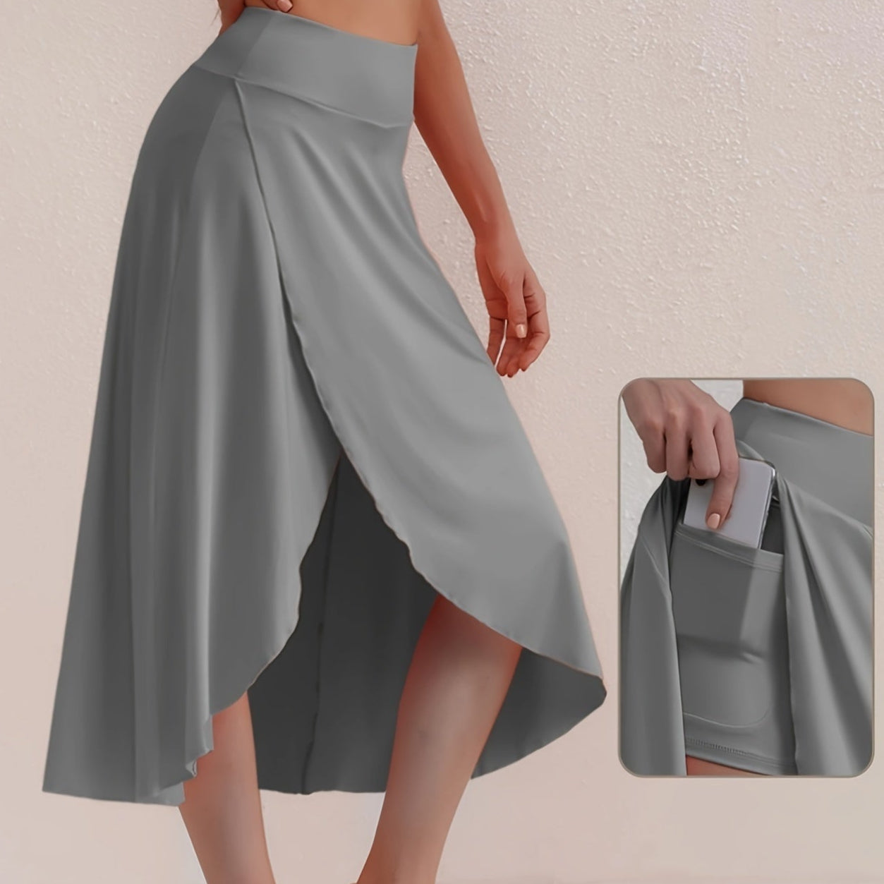 Jasminique Athletic Rok – Asymmetrische Split & Hoge Taille Pasvorm