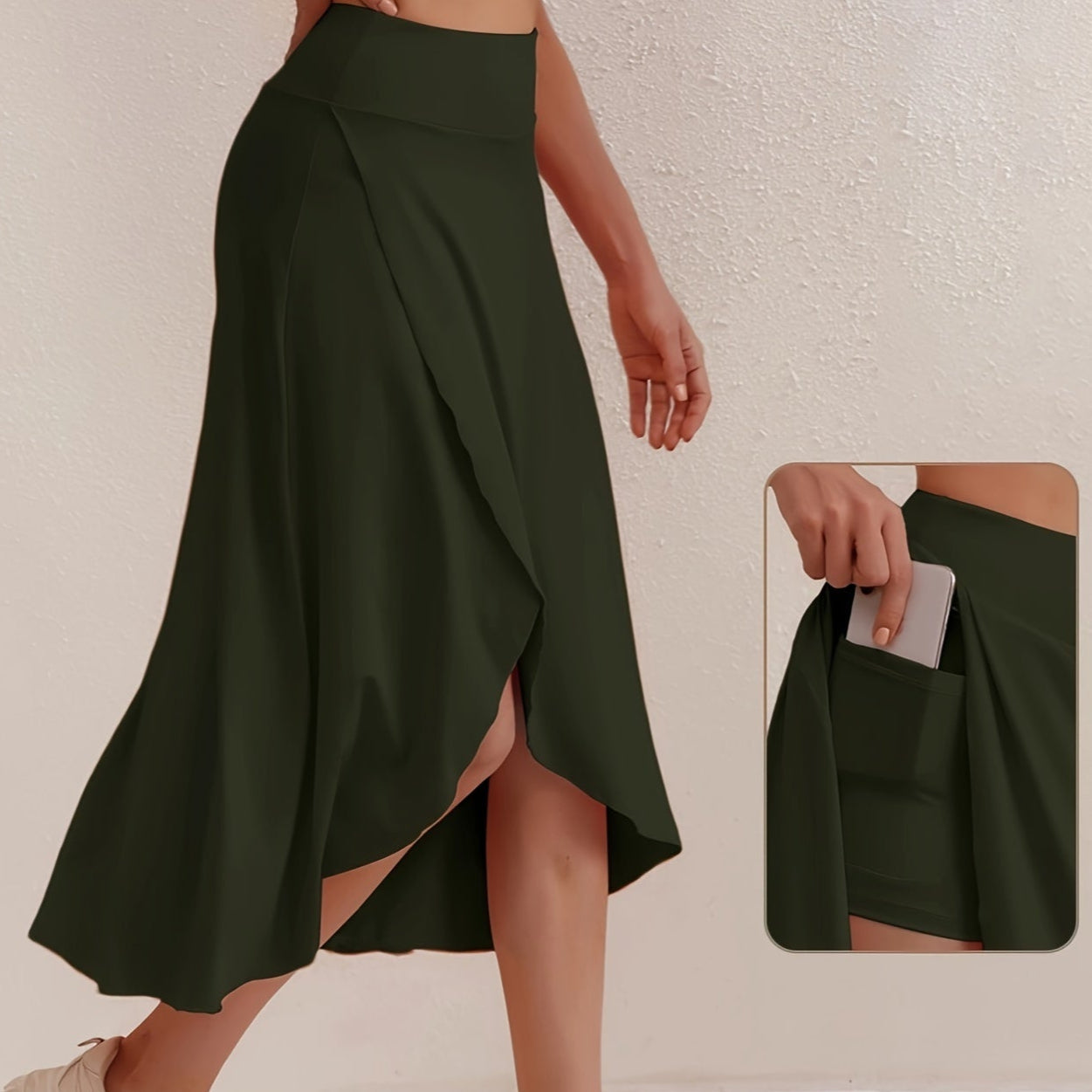 Jasminique Athletic Rok – Asymmetrische Split & Hoge Taille Pasvorm