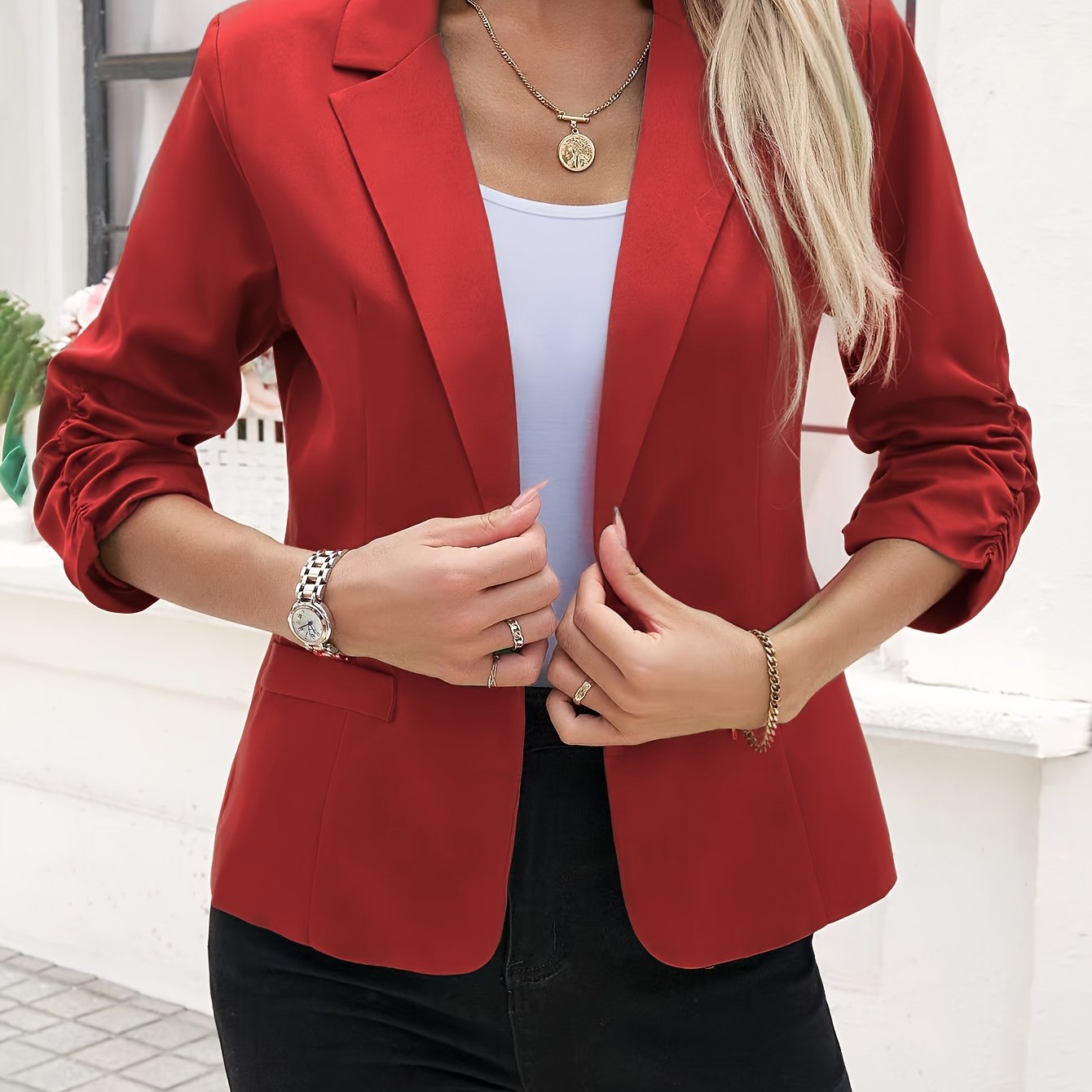 Jasminique Blazer – Katoen-Polyestermix & Flexibele Vorm