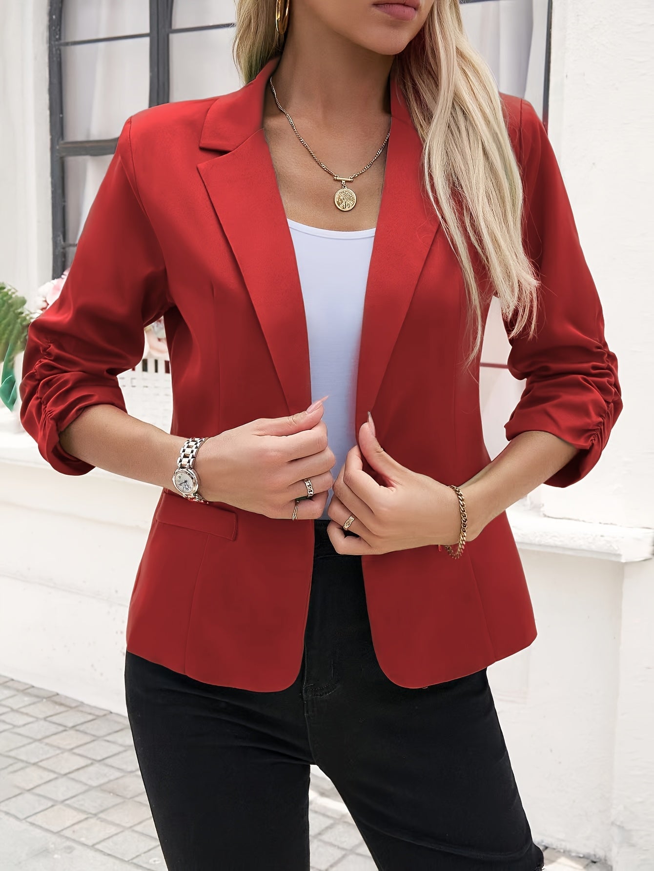 Jasminique Blazer – Katoen-Polyestermix & Flexibele Vorm