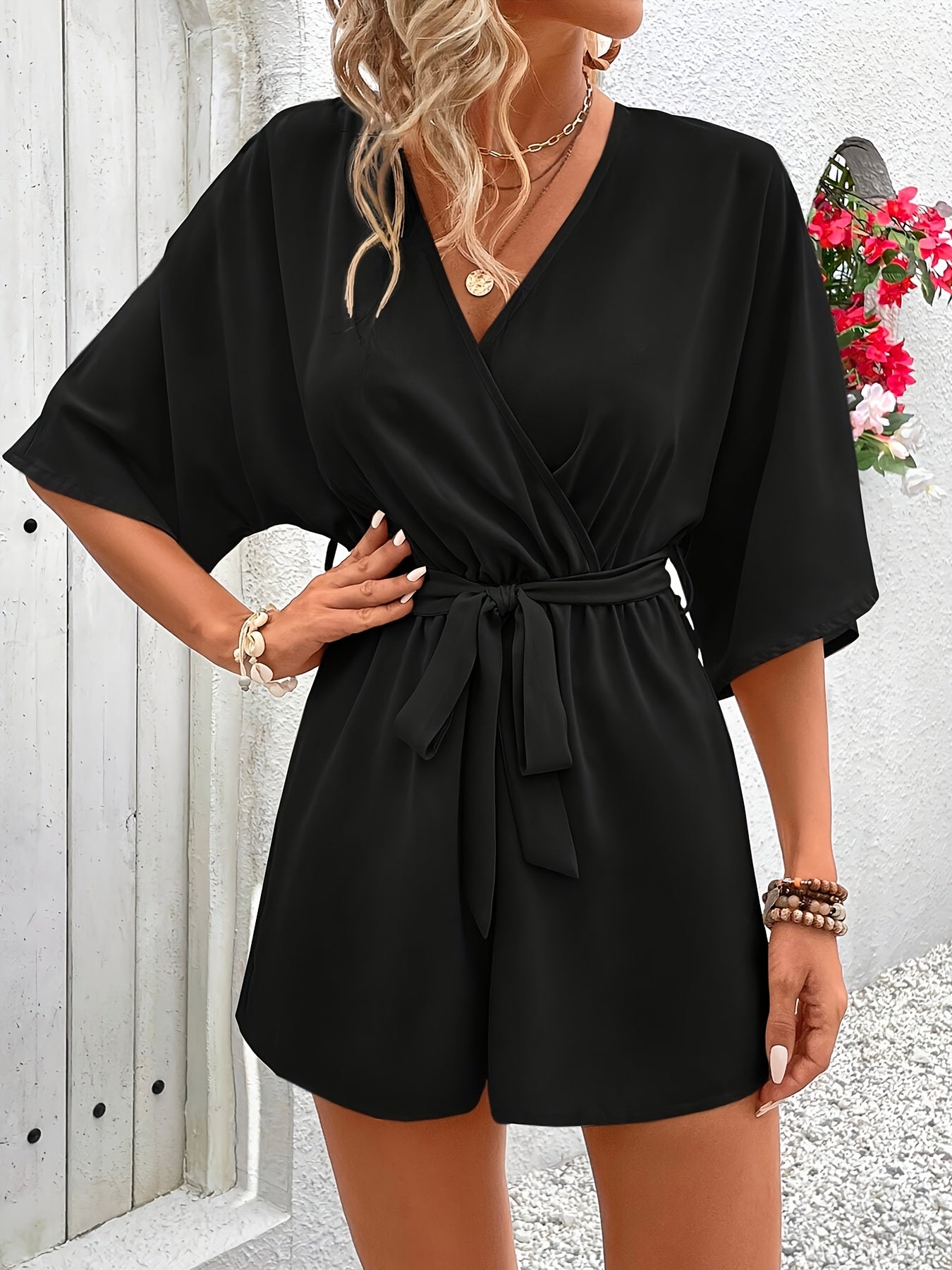 Jasminique Lichtgewicht V-Hals Jumpsuit – Zachte Stof