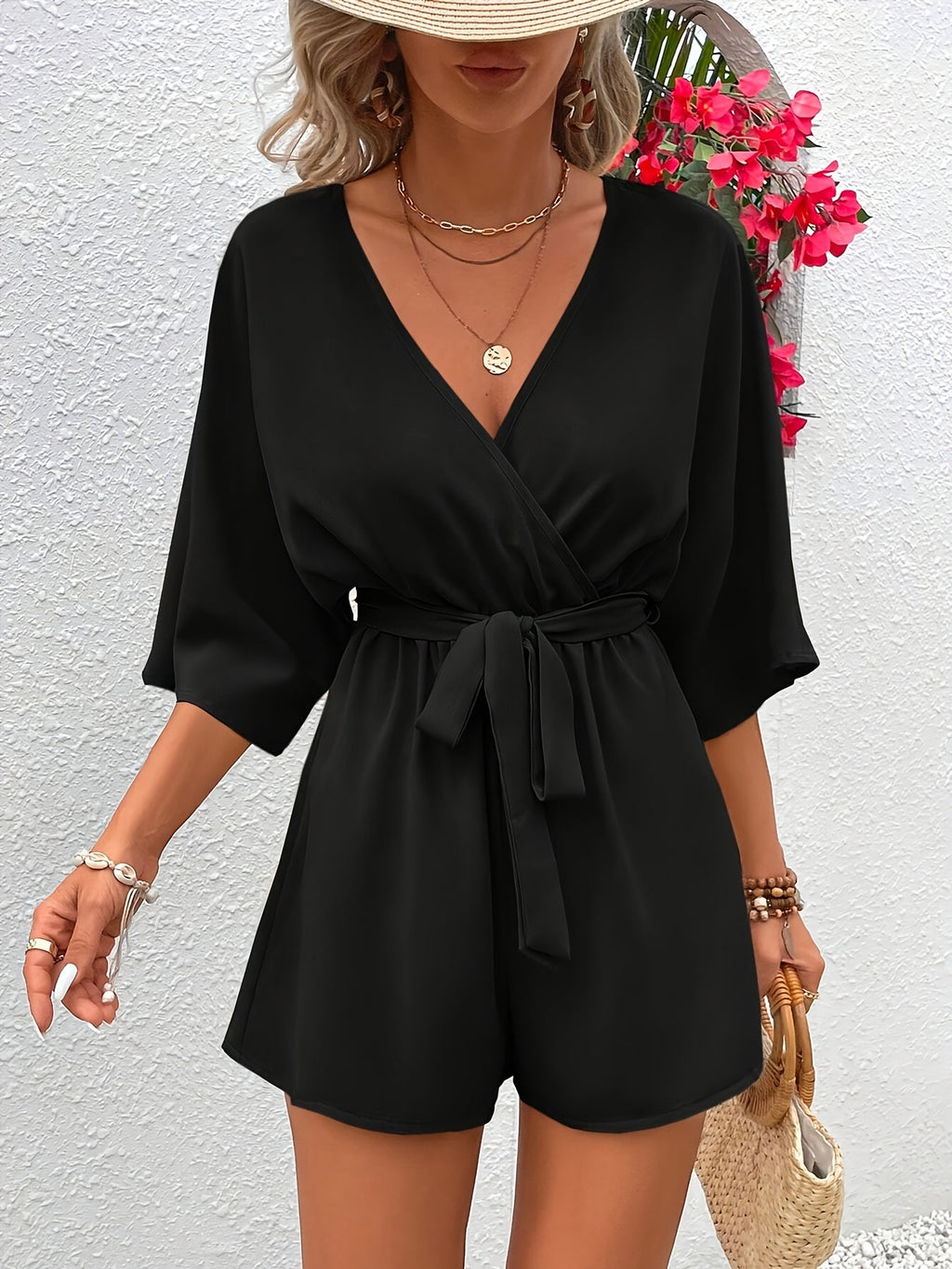 Jasminique Lichtgewicht V-Hals Jumpsuit – Zachte Stof