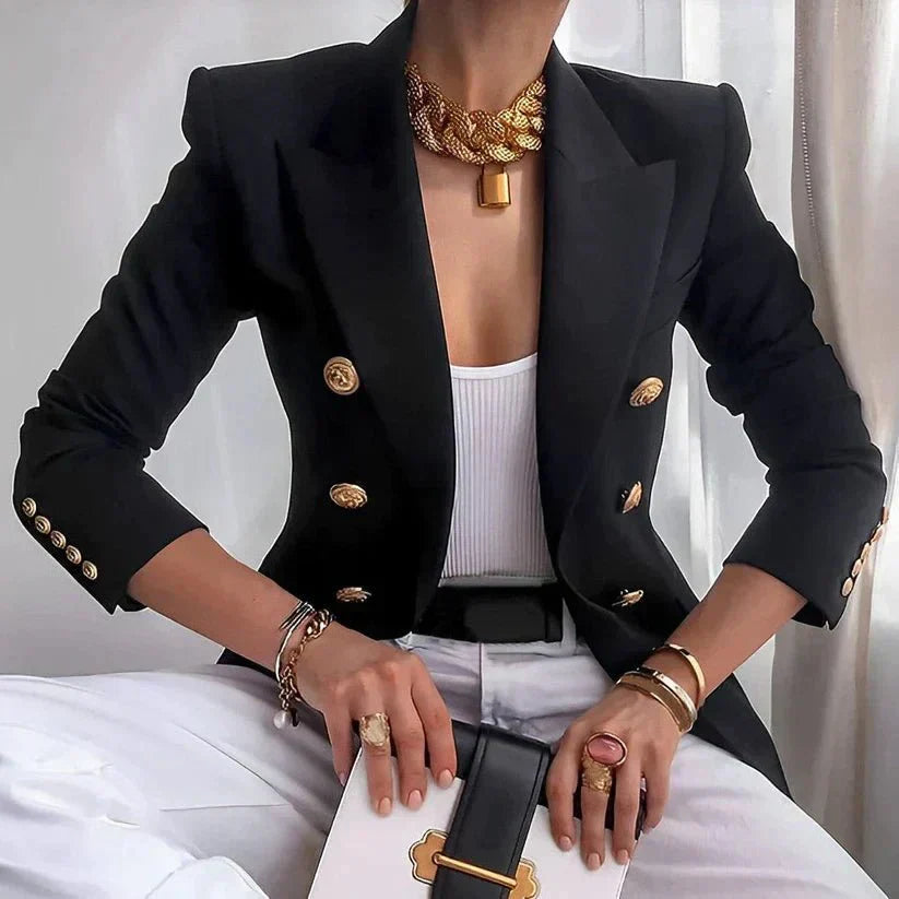 Jasminique Polyestermix Blazer – Dubbele Knopen En Getailleerd